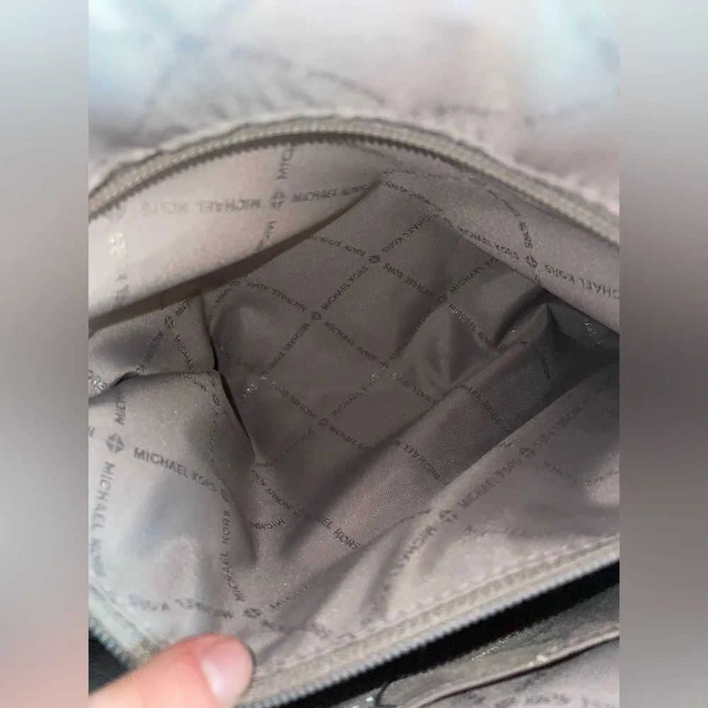 Michael Kors Light Gray Ciara Large Saffiano Leather Satchel - Picture 10 of 16